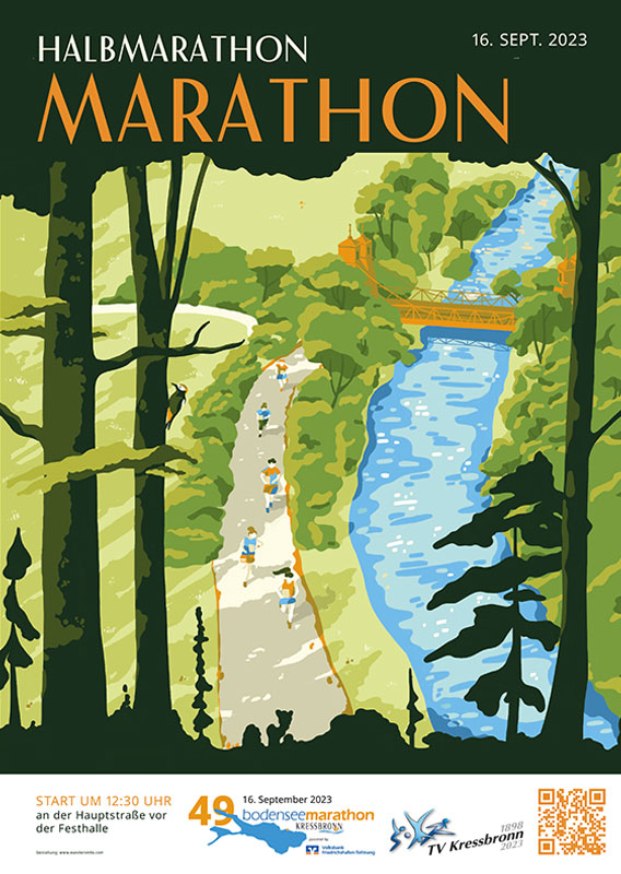 Plakat Bodensee Marathon und Halbmarathon 2023